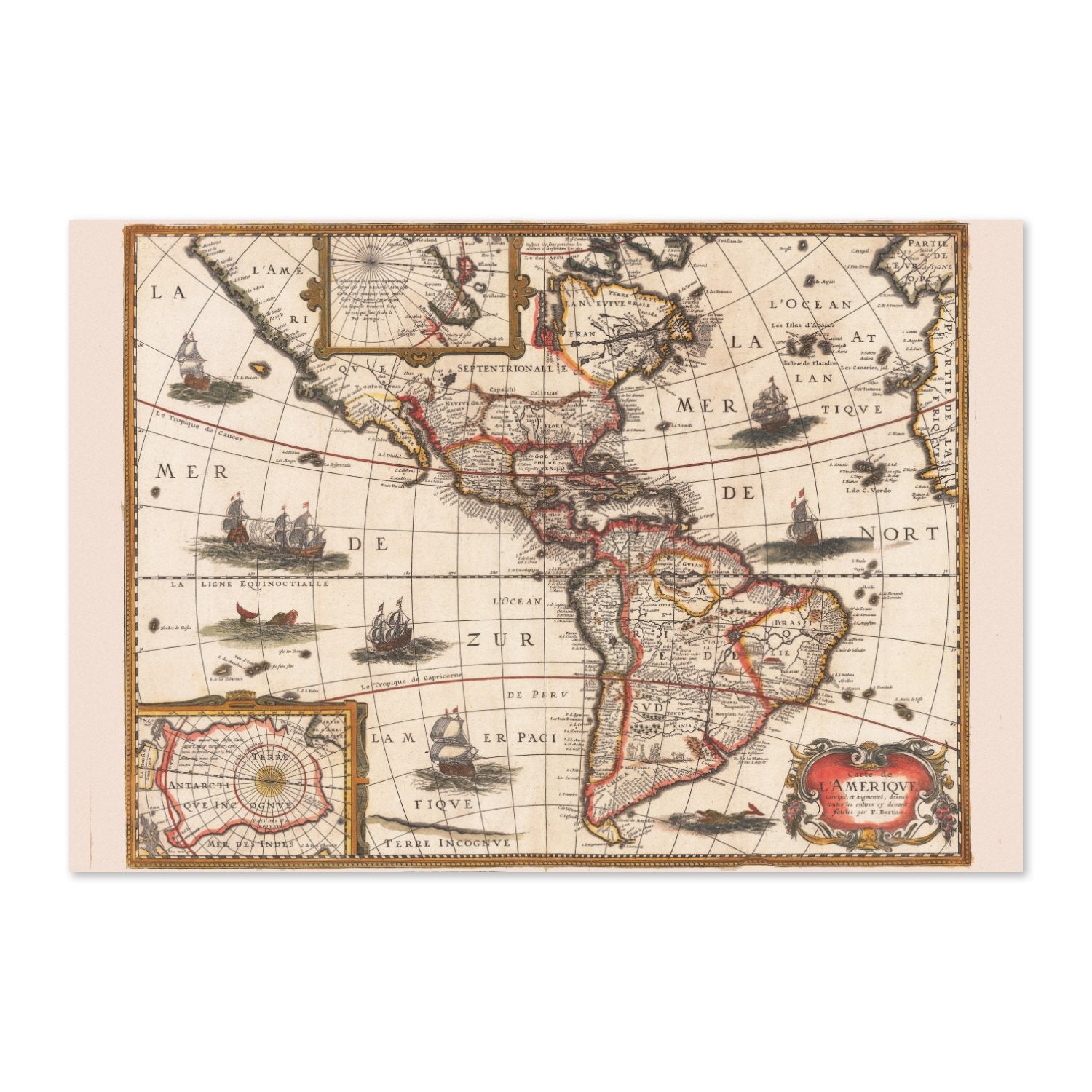 New World 1627 Map poster print